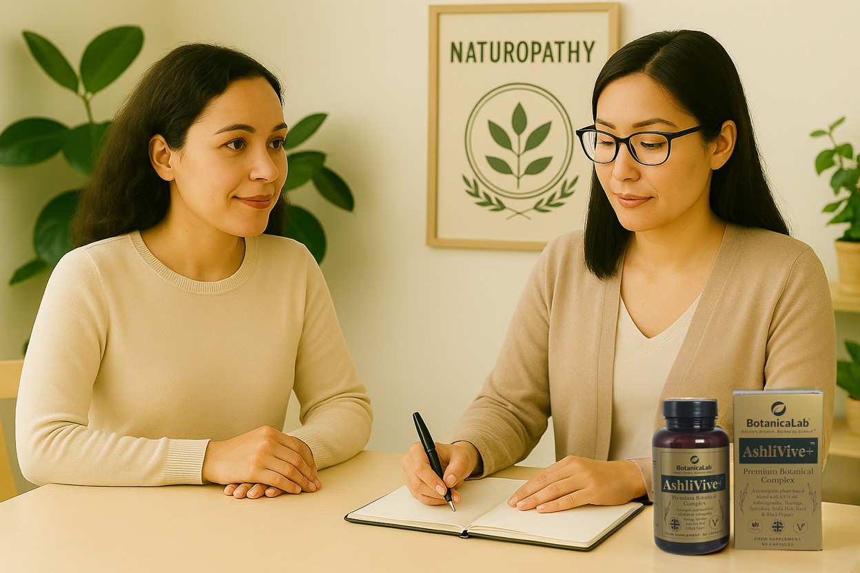 Ayurvedic practitioner consultation setting symbolizing clinical trust